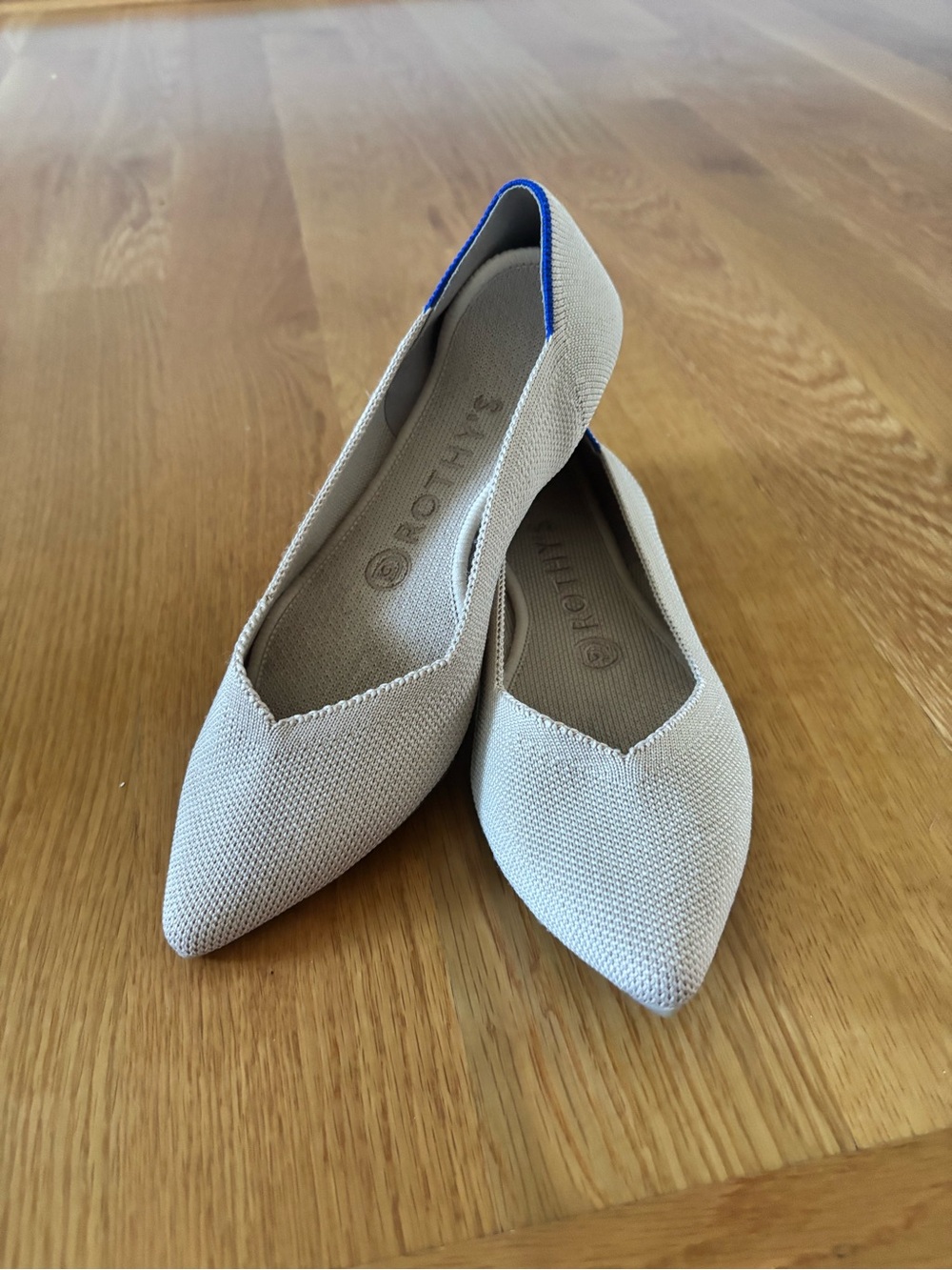 Rothy's Women's Pointed Knit Flat in Light Beige